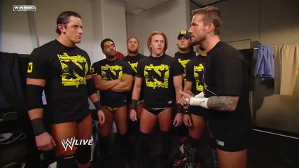 Wade Barrett cm punk and The Nexus Backstage