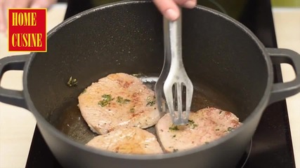 Home Cusine - Телешко с карамелизиран лук и ризото с гъби - 09.04.2012.