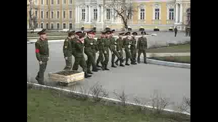 Russian cadets marching lesson