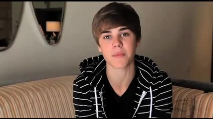 Justin Bieber giving Britain fans an award