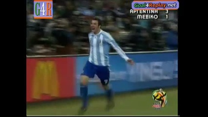 27.06.2010 Аржентина - Мексико 3:1 Всички голове и положения - Мондиал 2010 Юар 