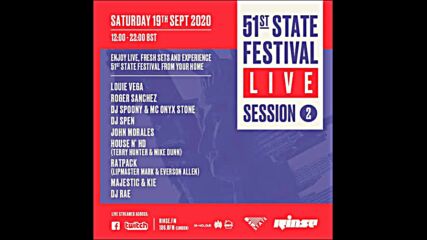 51st State Festival Live Session 2 on Rinse Fm Dj Rae 19-09-2020