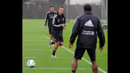Stewart Downing, Jordan Henderson and Glen Johnson Training