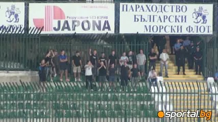 Един файтон фенове от Загреб са на мача в Разград