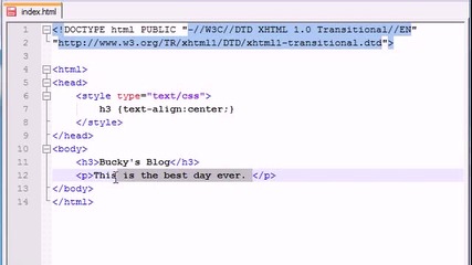 Xhtml and Css Tutorial - 19 - text-align and Changing Background Color