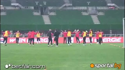 Цска тренира на Пратерщадион 