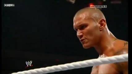 Randy Orton delivers a Rko and a punt kick to Chris Jericho 