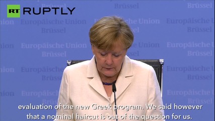 Slashing of Greek Debt "Out of the Question" - Merkel