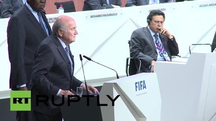 Switzerland: Sepp Blatter speaks after FIFA presidential election victory