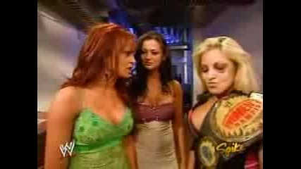 trish candice and christy backstage fight