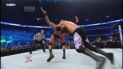 Olympic Slam countered into an Inverted Ddt