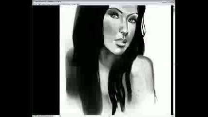 Рисуване На Christina Aguilera С Photoshop