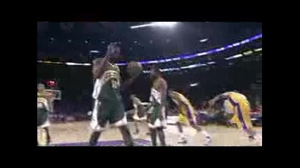 Kobe Bryant 23 La Lakers Pass Sonics Highlights