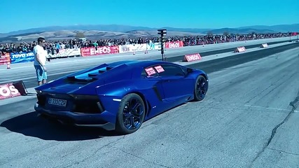 Crazy Car Aventador на състезание по драг в Бг