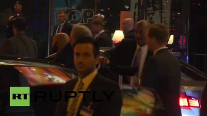 Austria: Lavrov, Kerry & Fabius depart working dinner on break from Iran nuclear talks