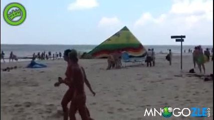 Вятъра издуха пързалката на плажа