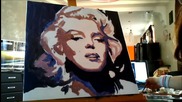 Надя рисува Мерилин Монро поп арт портрет
