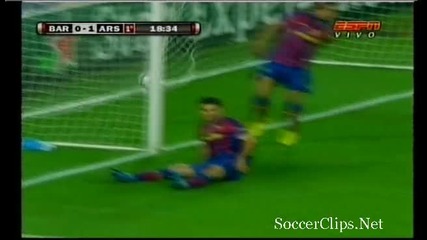 Шампионска Лига Барселона - Арсенал Гол на Бентнер (0:1) 