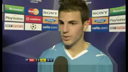 Arsenal 3 - 0 Villarreal Fabregas Speak