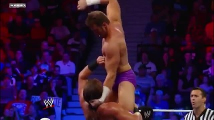 Drew Mcintyre Spinebusters Zack Ryder off corner