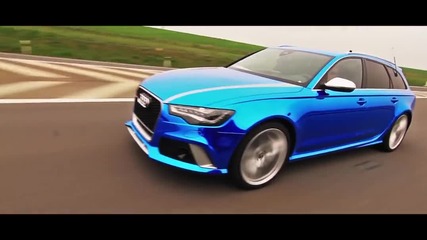 Впечатляващо Audi Rs6 със съньо хромирано фолио !