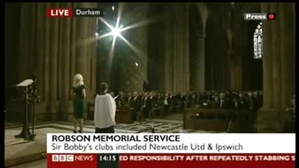Katherine Jenkins and Liam Rhys Jones - Pie Jesu - Live at Sir Bobby Robsons memorial service 