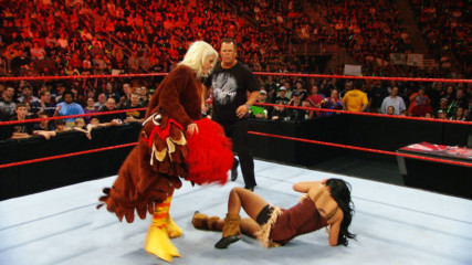 Maryse reveals herself as the Gobbledy Gooker during the Mayflower Melee: Raw, Nov. 23, 2009