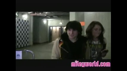Miley Cyrus Mitchel Musso At The O2 Singing Stay 