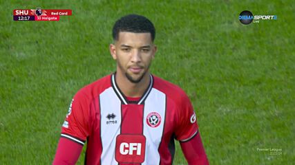 Sheffield United FC with a Red Card vs. Brighton and Hove Albion