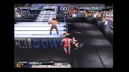 Undertaker vs The Rock vs Kurt Angle - Just Bring It Ps2