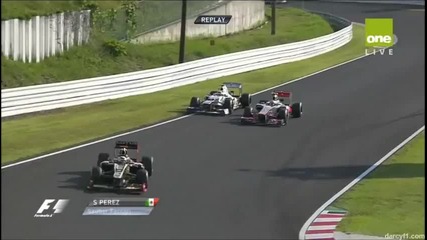 F1 Гран при на Япония 2012 - Perez се завърта и отпада след опит за изпреварване на Hamilton [hd]