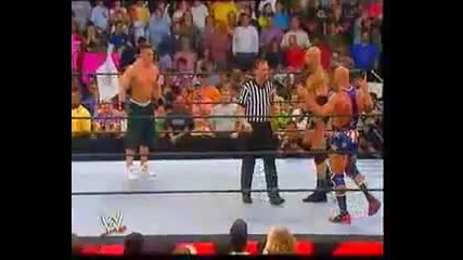 Wwe Raw 2005 John Cena Vs Kurt Angle And Tyson Tomko Handicap Match