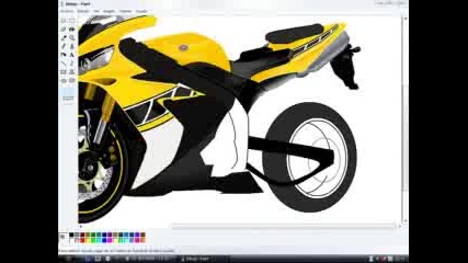 Drawing a Motorcycle in Ms Paint