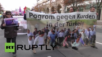 Germany: Pro-Kurdish activists march through Frankfurt in solidarity with Ankara victims