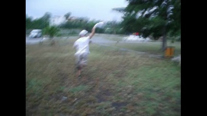 Retarded Guy Running In The Rain