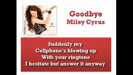 miley cyrus - goodbye[*karaoke/instrumental]