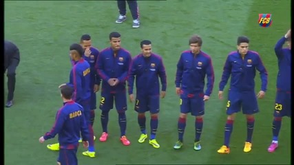 Трибуните на Камп Ноу за Шави/camp Nou- Mosaic and Xavi's tribute (fc Barcelona vs Deportivo)