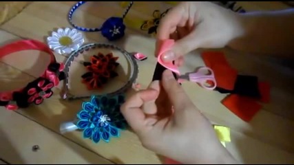 Канзаши - Двухцветные Лепестки - Канзаши - Hand Made