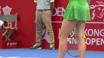 Caroline Wozniacki upskirt - Hong Kong 2016