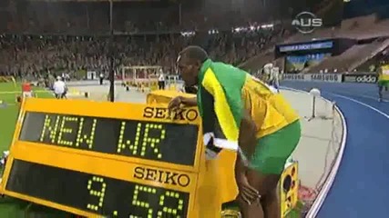Usain Bolt счупва световния рекорд 