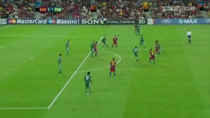 Barcelona Vs Panathinaikos 5 - 1 Messi 2nd Goal 3 - 1 