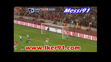 Арсенал 1:0 Уигън Адебайор Гол 06.12