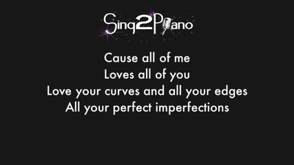 Караоке! John Legend -all of Me (by female Key - Demo)