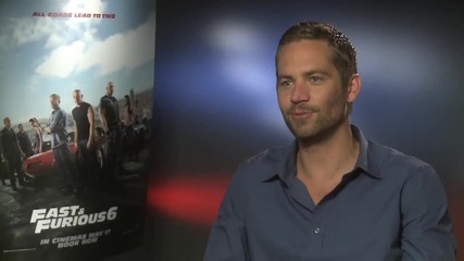 Звездата Пол Уокър дава интервю за филма си Бързи и Яростни 6 (2013)