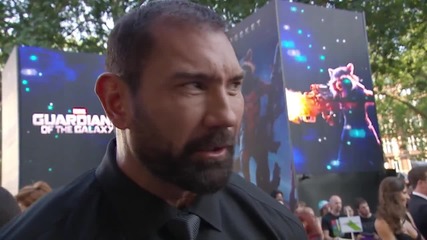 Звездата Дейв Батиста в Лондон на премиерата на филма си Пазители на Галактиката (2014)