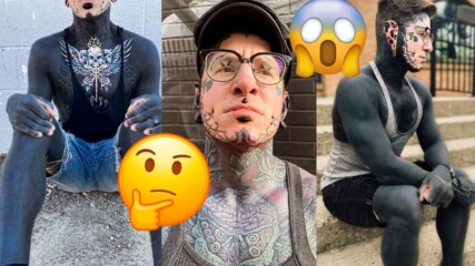 Мъж покри 97% от тялото си с татуировки!