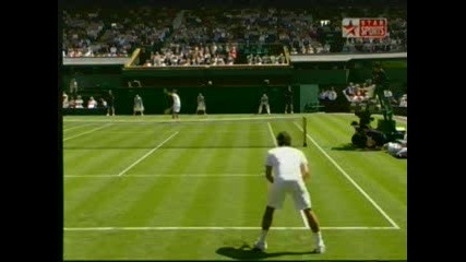 Wimbledon - Federer - Hrbaty - 4:1 Трети Сет!