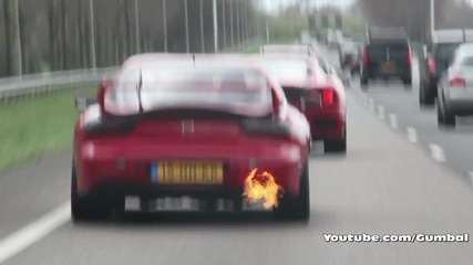 Mazda Rx - 7 Huge flame from exhaust 