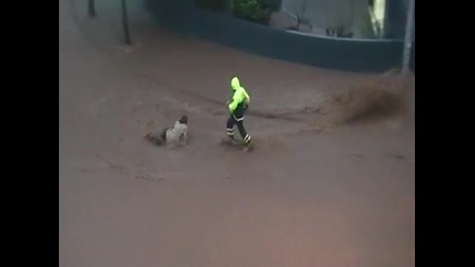 жестоко наводнение отнася хора 