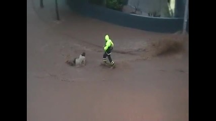 жестоко наводнение отнася хора